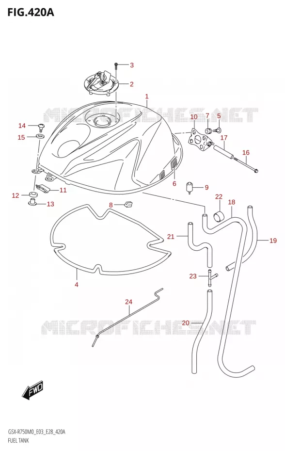 BENZINETANK (E03,E28) Suzuki MOTO 750 GSX-R 2020  GSX-R750 M0 (E03,E28,E33)