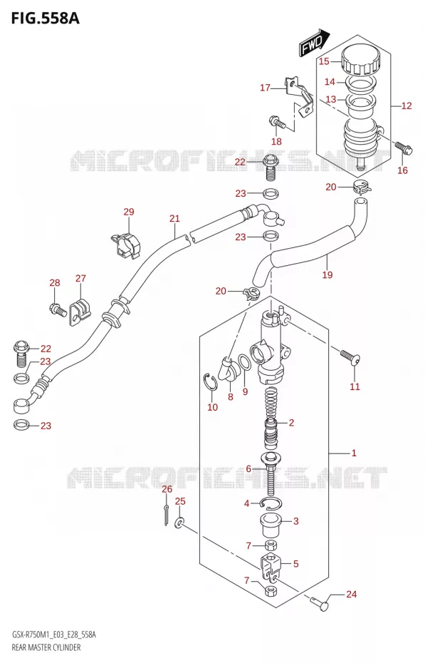ACHTER hoofdremcilinder Suzuki MOTO 750 GSX-R 2021  GSX-R750 M1 (E03,E28,E33)
