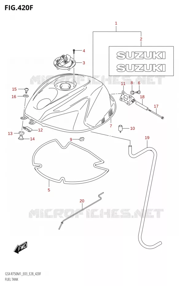 BENZINETANK (GSX-R750:E33) Suzuki MOTO 750 GSX-R 2021  GSX-R750 M1 (E03,E28,E33)