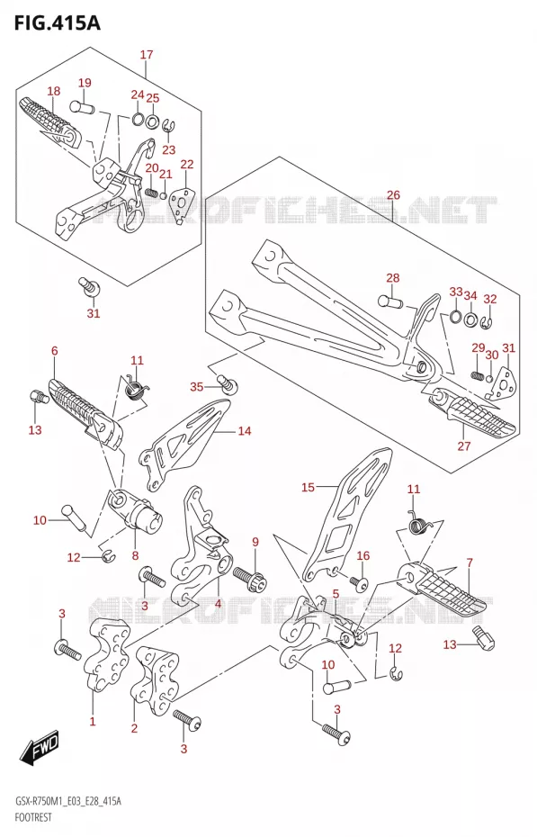 FOOTREST Suzuki MOTO 750 GSX-R 2021  GSX-R750 M1 (E03,E28,E33)