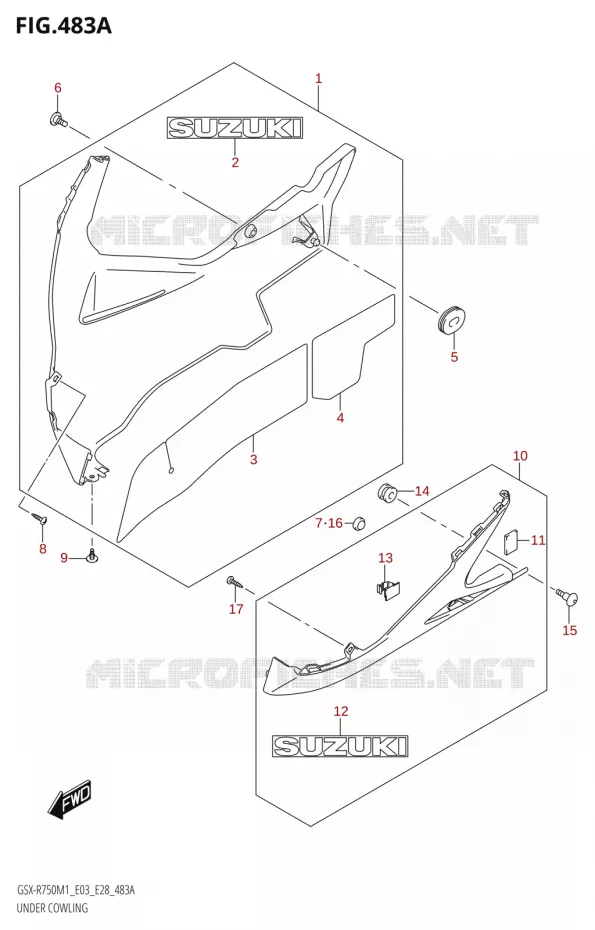 ONDER COWLING (GSX-R750Z) Suzuki MOTO 750 GSX-R 2021  GSX-R750 M1 (E03,E28,E33)