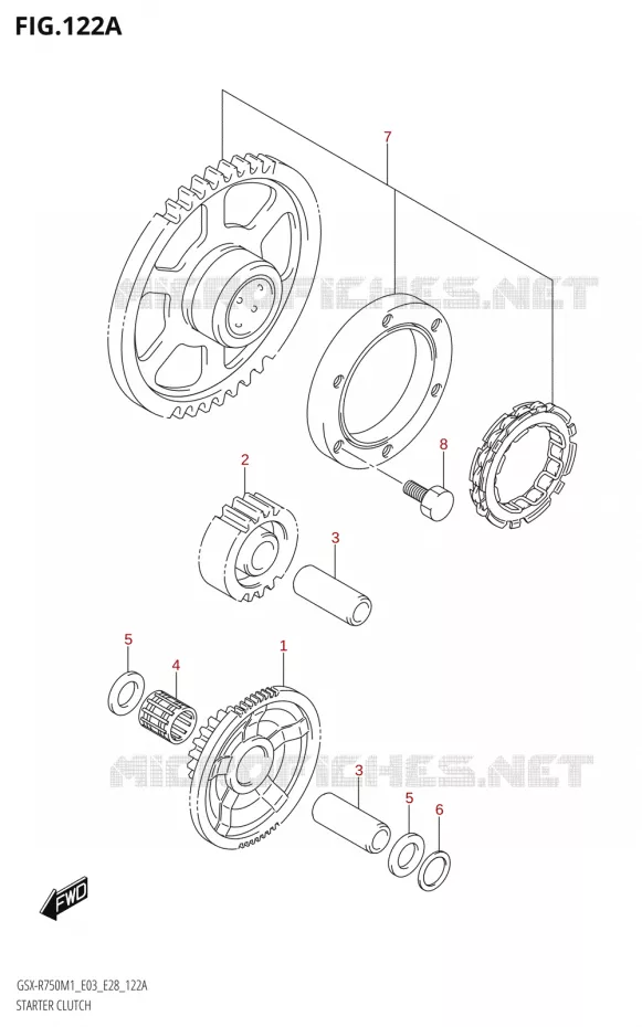 STARTMOTOR KOPPELINGS Suzuki MOTO 750 GSX-R 2021  GSX-R750 M1 (E03,E28,E33)