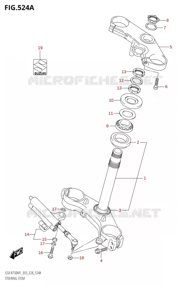 STUURKOLOM Suzuki MOTO 750 GSX-R 2021  GSX-R750 M1 (E03,E28,E33)