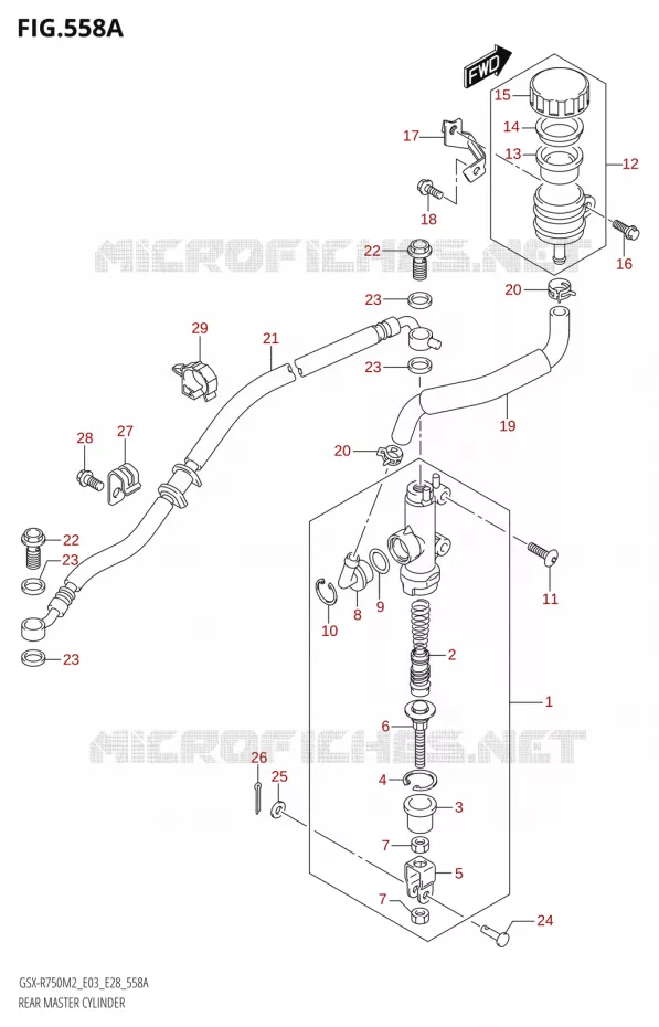 ACHTER hoofdremcilinder Suzuki MOTO 750 GSX-R 2022  GSX-R750 M2 (E03,E28,E33)