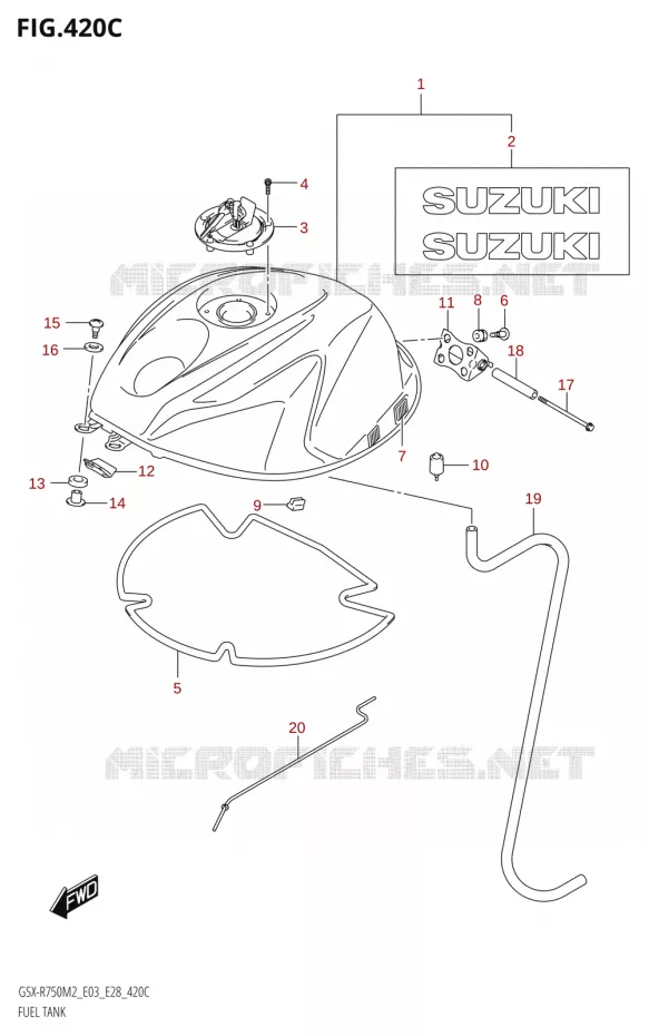 BENZINETANK (GSX-R750:E33) Suzuki MOTO 750 GSX-R 2022  GSX-R750 M2 (E03,E28,E33)