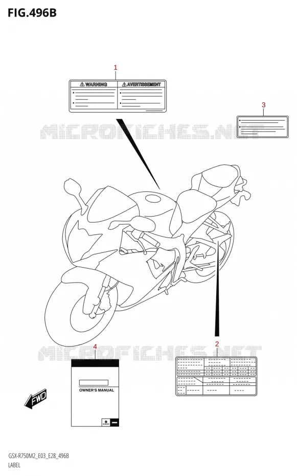 ETIKET (E28) Suzuki MOTO 750 GSX-R 2022  GSX-R750 M2 (E03,E28,E33)