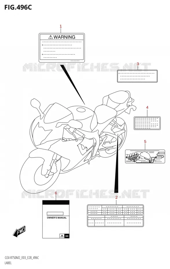 ETIKET (E33) Suzuki MOTO 750 GSX-R 2022  GSX-R750 M2 (E03,E28,E33)