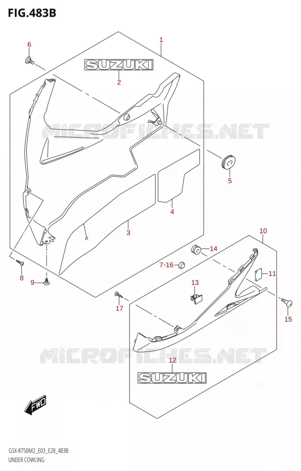 ONDER COWLING (GSX-R750Z) Suzuki MOTO 750 GSX-R 2022  GSX-R750 M2 (E03,E28,E33)