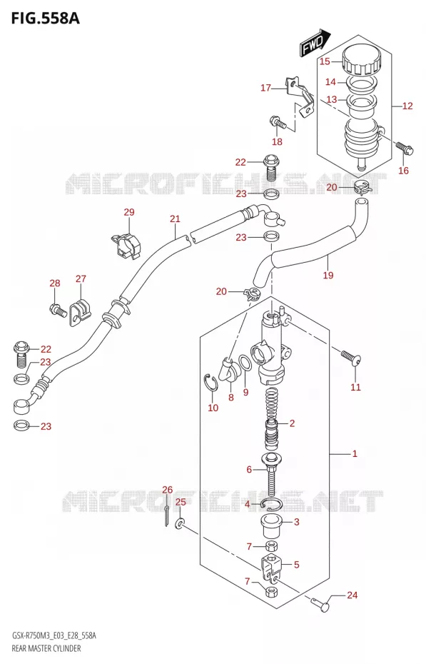 ACHTER hoofdremcilinder Suzuki MOTO 750 GSX-R 2023  GSX-R750 M3 (E03,E28,E33)
