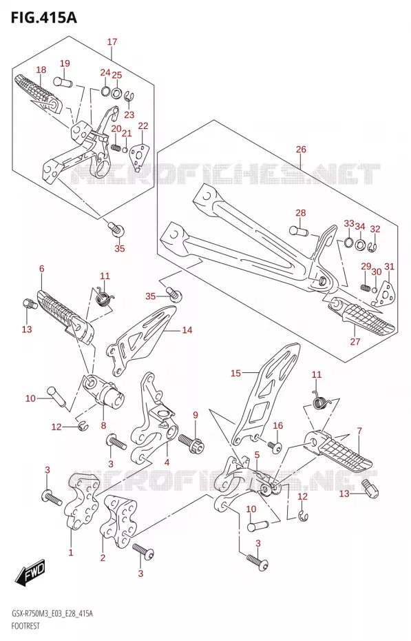 FOOTREST Suzuki MOTO 750 GSX-R 2023  GSX-R750 M3 (E03,E28,E33)