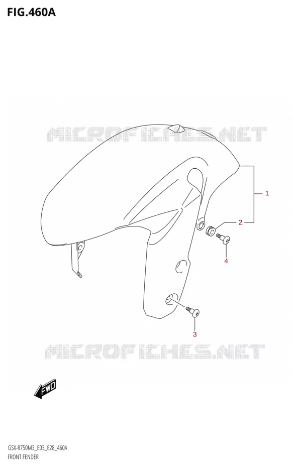 FRONT FENDER (GSX-R750) Suzuki MOTO 750 GSX-R 2023  GSX-R750 M3 (E03,E28,E33)