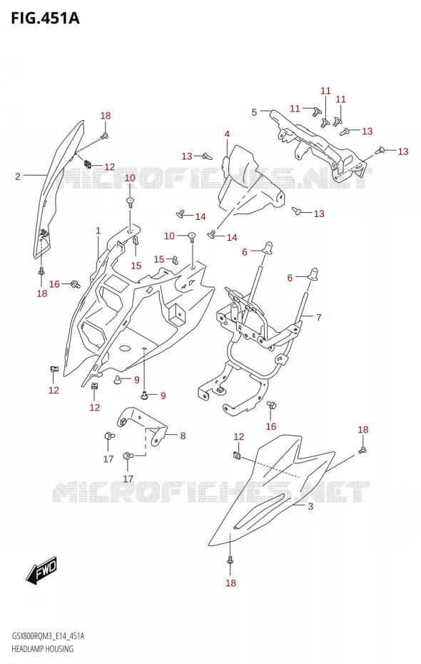 KOPLAMPBEHUIZING Suzuki MOTO 800 GSX 2023  GSX800RQ M3 (E14)