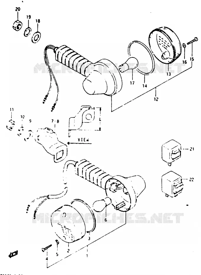 INDICATOREN (E2, E15, E17, E18, E22) Suzuki MOTO 125 TS-X 1985  TS125XF(E/F/G)