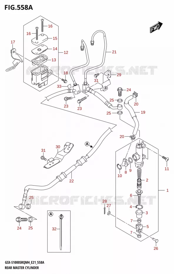 ACHTER hoofdremcilinder Suzuki MOTO 1000 KATANA 2024  GSX-S1000SRQ M4 (E21)