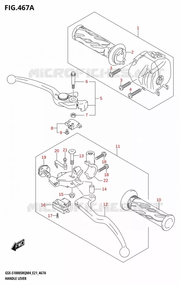 HEFBOMEN - HANDGRIPS Suzuki MOTO 1000 KATANA 2024  GSX-S1000SRQ M4 (E21)