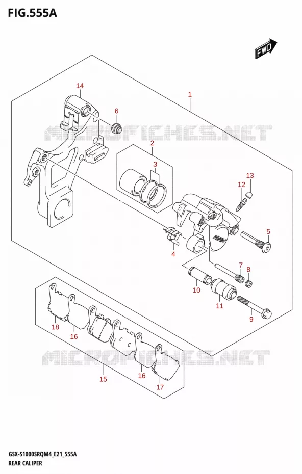 REAR CALIPER Suzuki MOTO 1000 KATANA 2024  GSX-S1000SRQ M4 (E21)