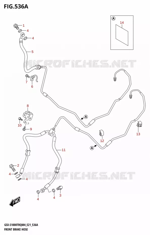 FRONT REMSLANG Suzuki MOTO 1000 GSX-S 2024  GSX-S1000TRQ M4 (E21)