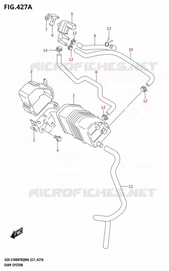 FUEL EVAP SYSTEM Suzuki MOTO 1000 GSX-S 2024  GSX-S1000TRQ M4 (E21)
