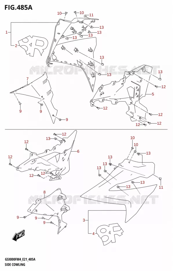 SIDE KUIP Suzuki MOTO 800 GSX 2024  GSX800FUQ M4 (E21)