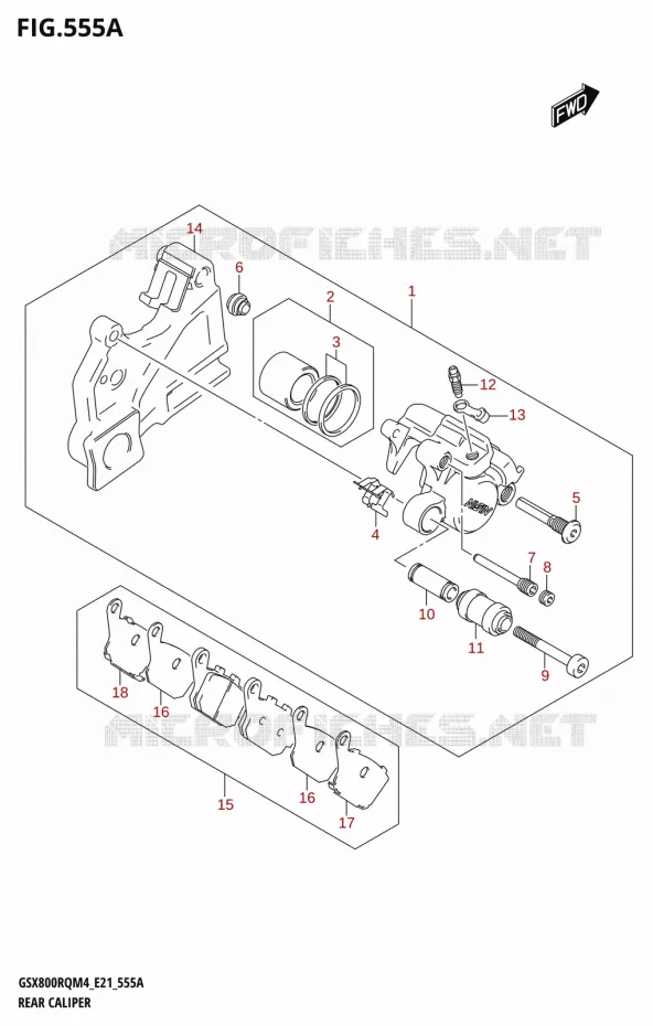 REAR CALIPER Suzuki MOTO 800 GSX 2024  GSX800UQ M4 (E21)
