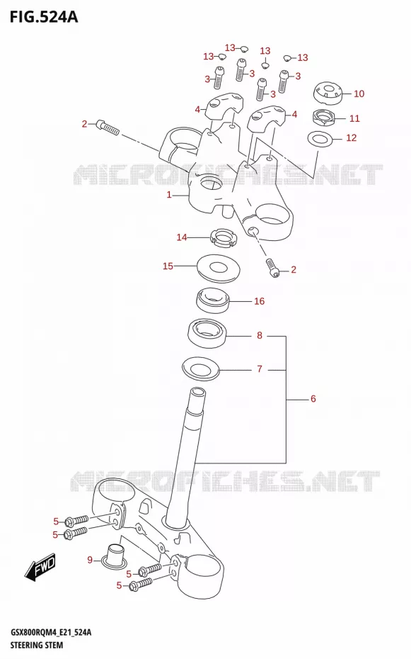 STUURKOLOM Suzuki MOTO 800 GSX 2024  GSX800UQ M4 (E21)