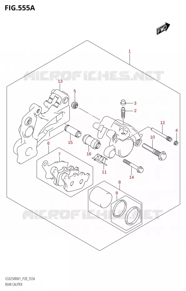 REAR CALIPER Suzuki MOTO 250 GSX-R 2021  GSX250R M1 (P28)