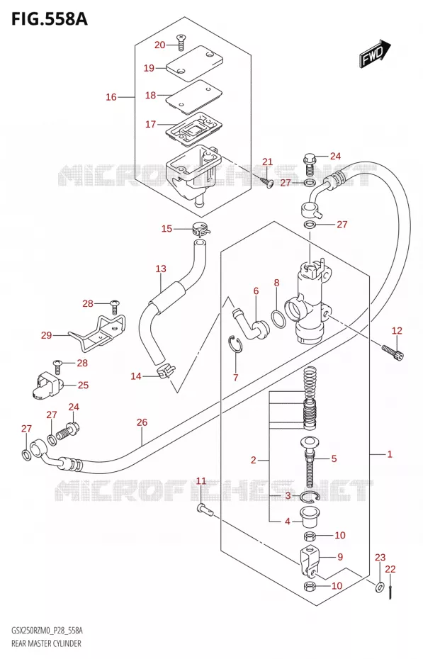 ACHTER HOOFDREMCILINDER Suzuki MOTO 250 GSX-R 2020  GSX250RZ M0 E03,E28,E33