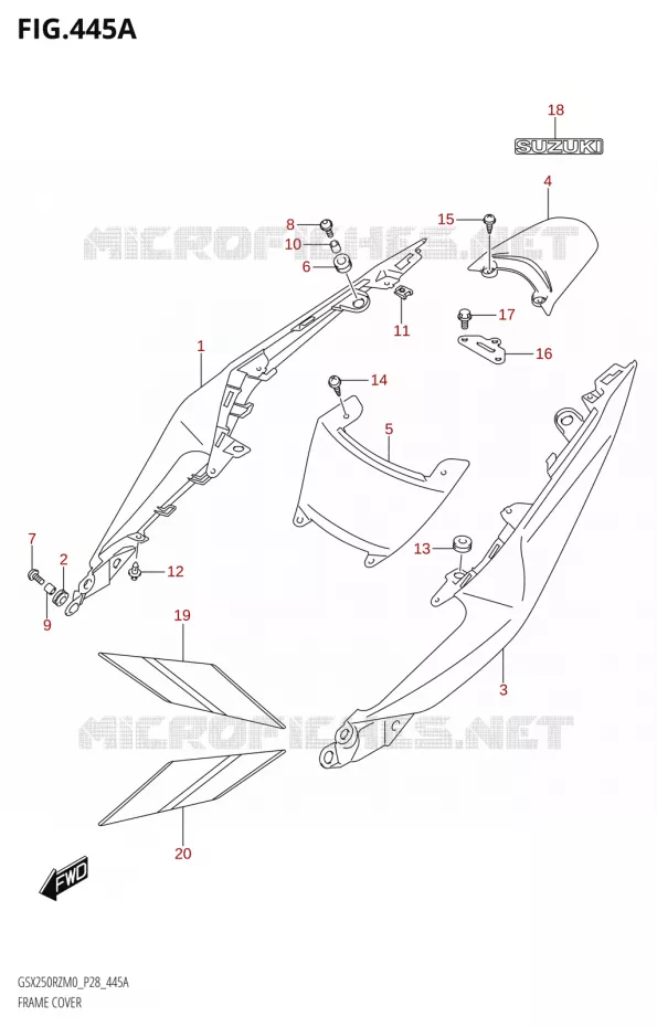 ACHTER KUIP Suzuki MOTO 250 GSX-R 2020  GSX250RZ M0 E03,E28,E33