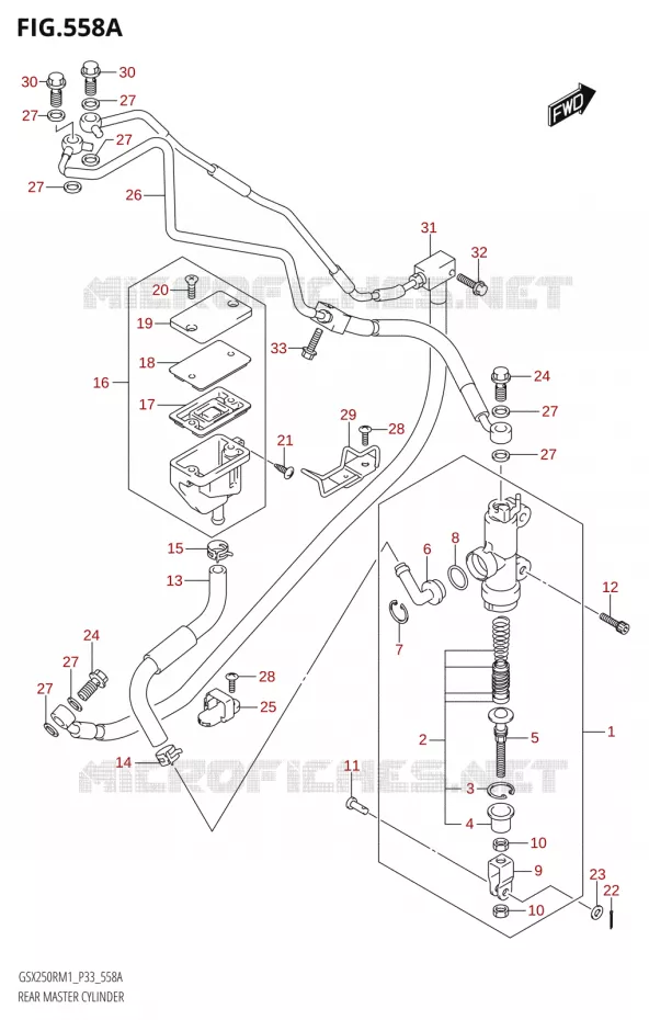 ACHTER hoofdremcilinder (GSX250RA) Suzuki MOTO 250 GSX-R 2021  GSX250R M1 (P33)