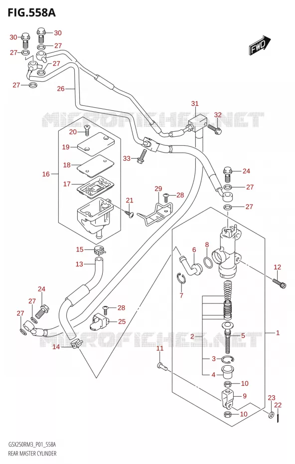 ACHTER hoofdremcilinder Suzuki MOTO 250 GSX-R 2023  GSX250RRLJ M3 (P01)