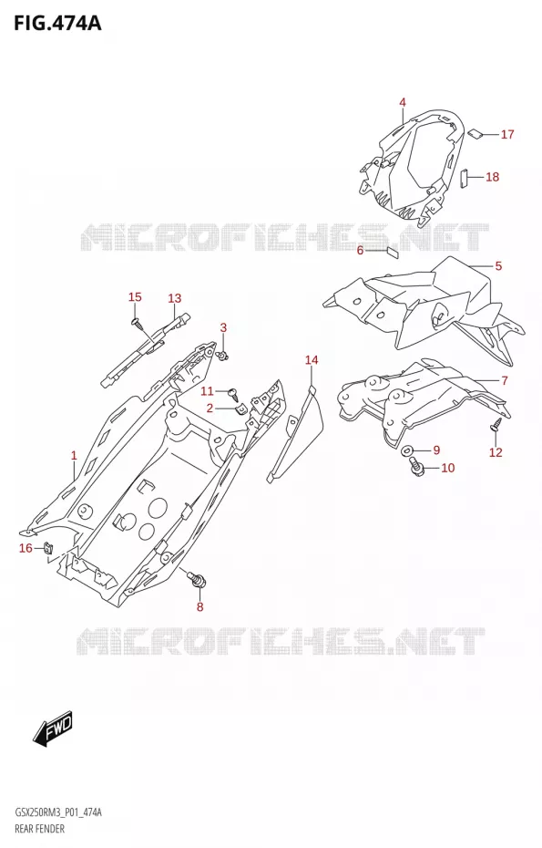 ACHTERSPATBORD Suzuki MOTO 250 GSX-R 2023  GSX250RRLJ M3 (P01)