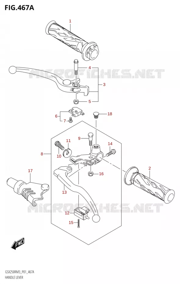 HEFBOMEN - HANDGRIPS Suzuki MOTO 250 GSX-R 2023  GSX250RRLJ M3 (P01)