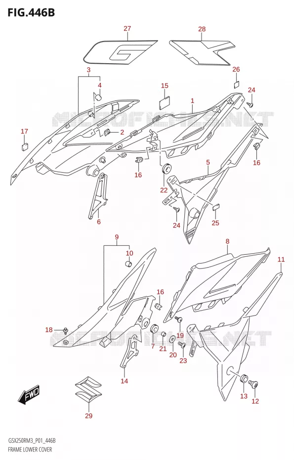 INNER KUIP (GSX250RRLZ:M3:P01) Suzuki MOTO 250 GSX-R 2023  GSX250RRLJ M3 (P01)