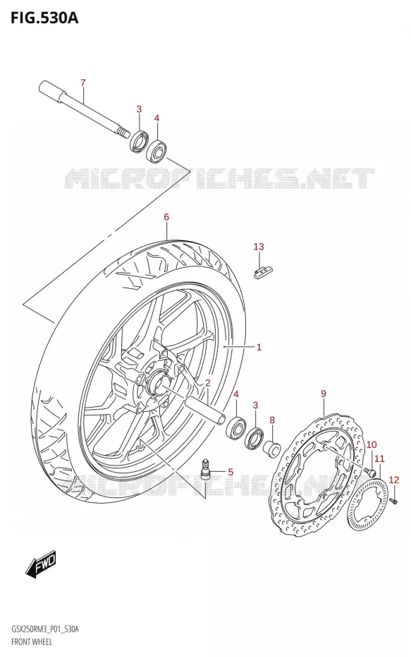 VOORWIEL (GSX250RRLJ:M3:P01) Suzuki MOTO 250 GSX-R 2023  GSX250RRLJ M3 (P01)