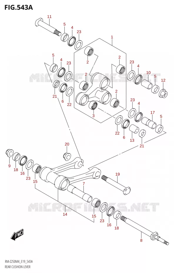 SCHOKBREKER AANEENSCHAKELING Suzuki MOTO 250 RM-Z 2024  RM-Z250 M4 (E19)