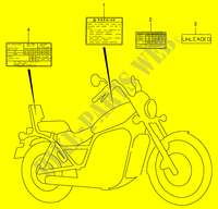 WAARSCHUWINGSLABEL (MODELE N/P/R) voor Suzuki INTRUDER 800 1997