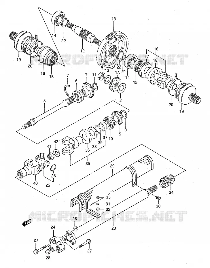 AANDRIJFAS (MODELE S) Suzuki QUAD 300 KINGQUAD 1993  LT-F4WDXP(E28)