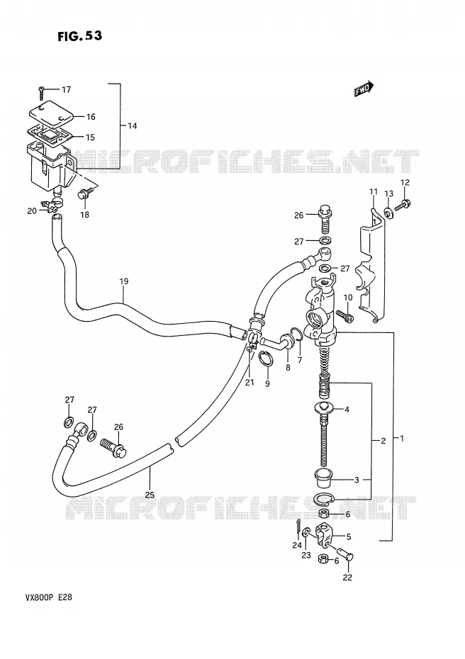 ACHTER HOOFDREMCILINDER Suzuki MOTO 800 VX 1991  VX800M(E28)