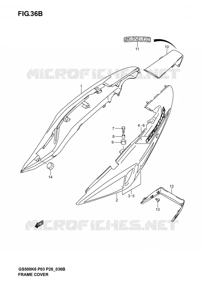 ACHTER KUIP  (GS500FK4) Suzuki MOTO 500 GS-F 2004  GS500FK4(P3)