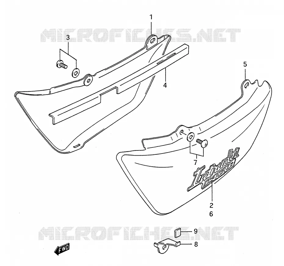 ACHTER KUIP  (MODELE N/P/R) Suzuki MOTO 1400 INTRUDER 1992  VS1400GLFN(E28)