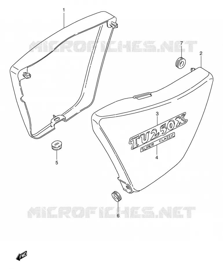 ACHTER KUIP  (MODELE X) Suzuki MOTO 250 TU 2000  TU250XY(E2)