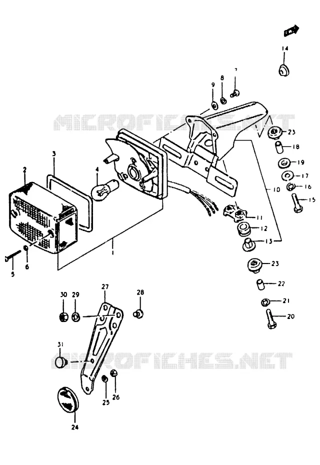 ACHTERLICHT Suzuki MOTO 50 TS-ER 1983  TS50ERKD(Z/D)