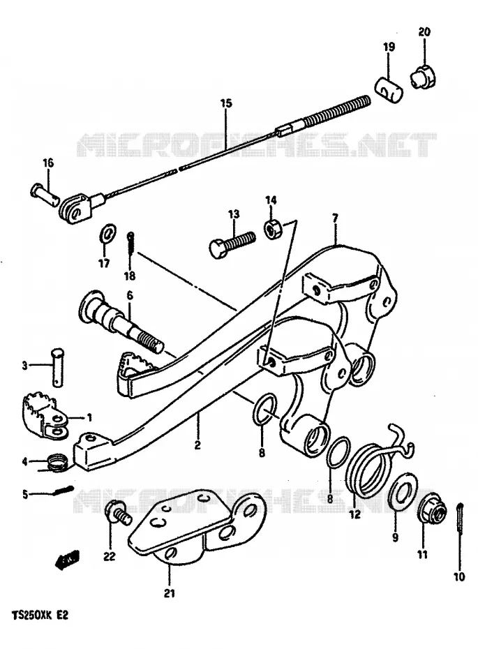 ACHTERREM Suzuki MOTO 250 TS-X 1984  TS250XE(E/G/H/J/K)