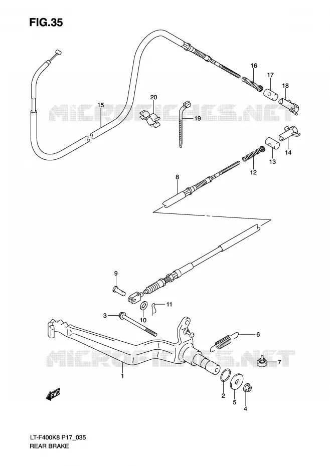 ACHTERREM Suzuki QUAD 400 KINGQUAD 2008  LT-F400K8(P17)
