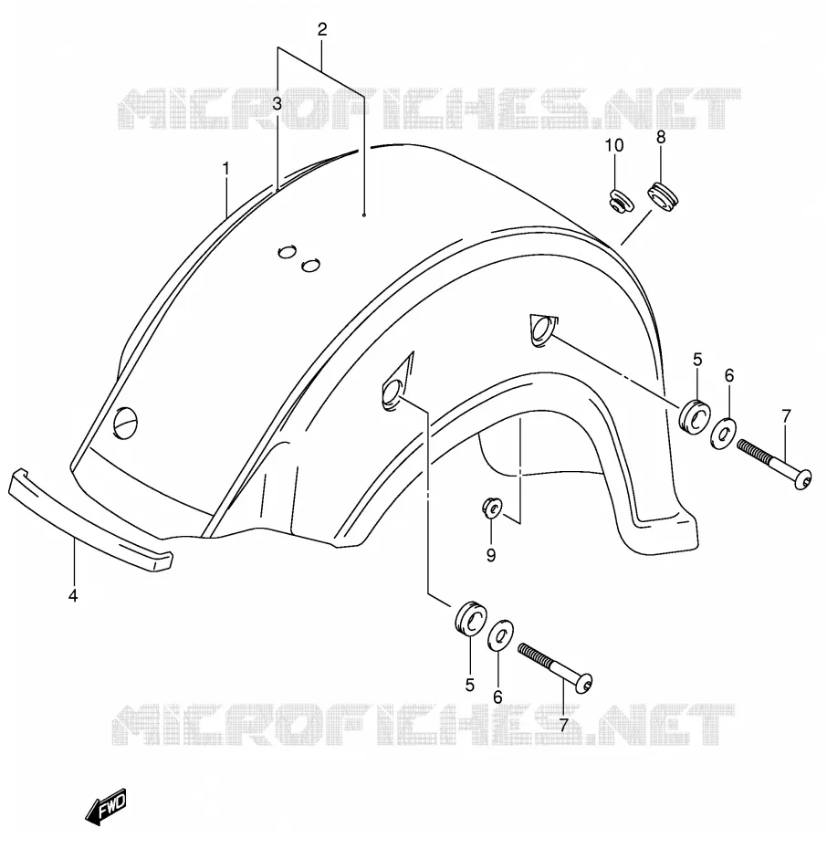 ACHTERSPATBORD (MODELE K1) Suzuki MOTO 800 VOLUSIA 2005  VL800K5(E2)