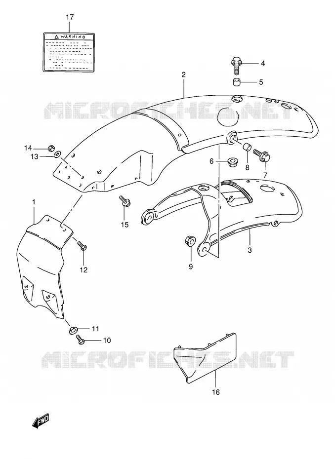 ACHTERSPATBORD (MODELE L,MODELE R E1) Suzuki MOTO 125 TS-ER 1990  TS125ERL(E1)