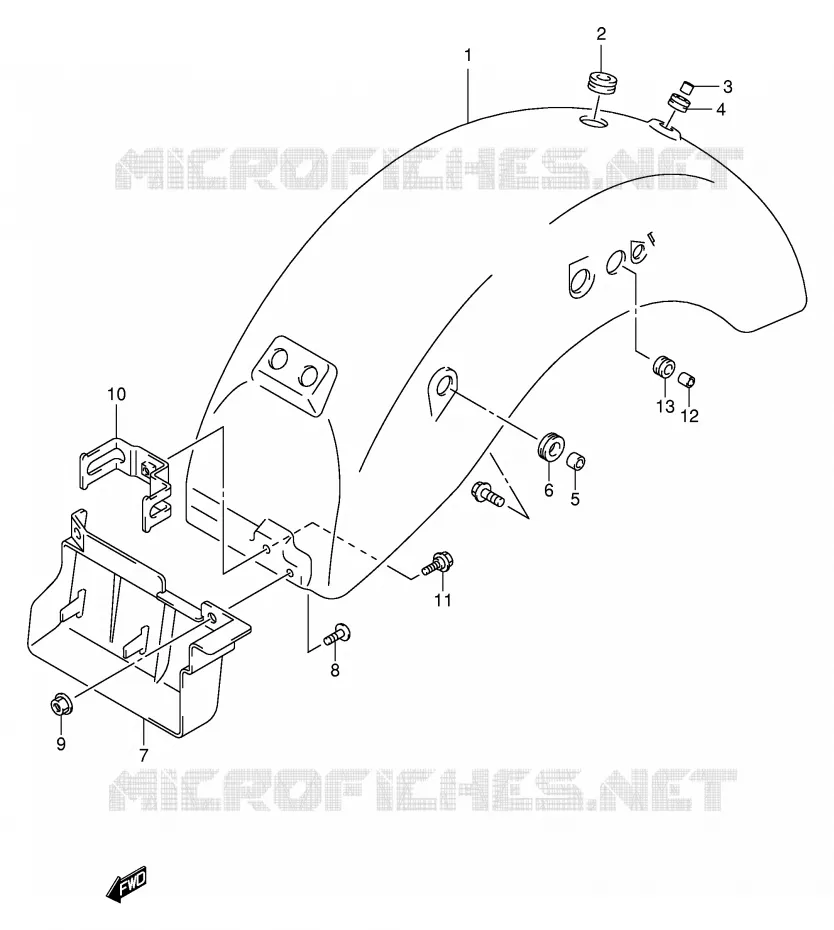 ACHTERSPATBORD (MODELE Y/K1/K2/K3) Suzuki MOTO 125 INTRUDER 2000  VL125UY(E22)