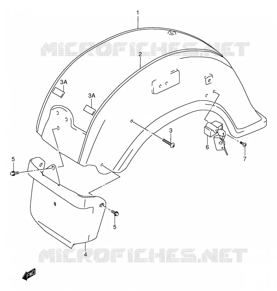ACHTERSPATBORD (MODELE Y/K1/K2) Suzuki MOTO 1500 INTRUDER 2000  VL1500Y(E2)