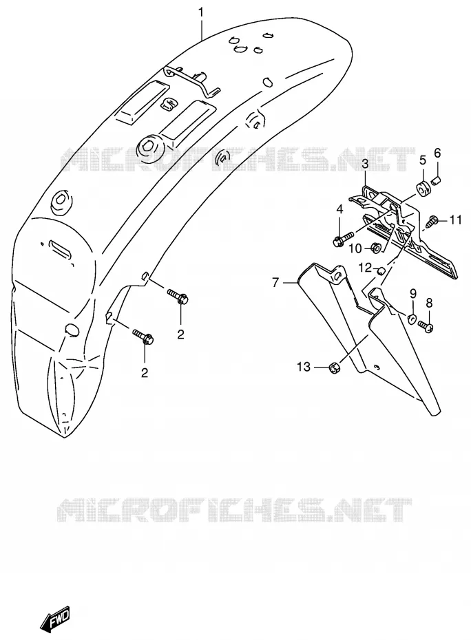 ACHTERSPATBORD (MODELE Y) Suzuki MOTO 800 INTRUDER 1999  VS800GLX(E2)