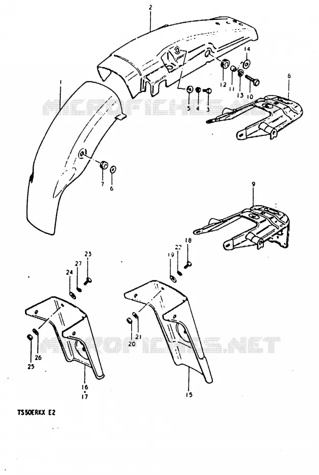 ACHTERSPATBORD Suzuki MOTO 50 TS-ER 1981  TS50ERKX(T/X)